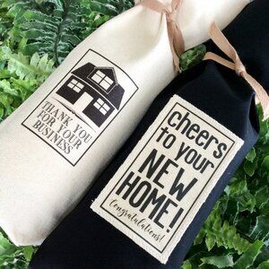 REAL ESTATE REALTOR Set of 10 Wine Gift Bags for Baskets Closing Gift, New Home